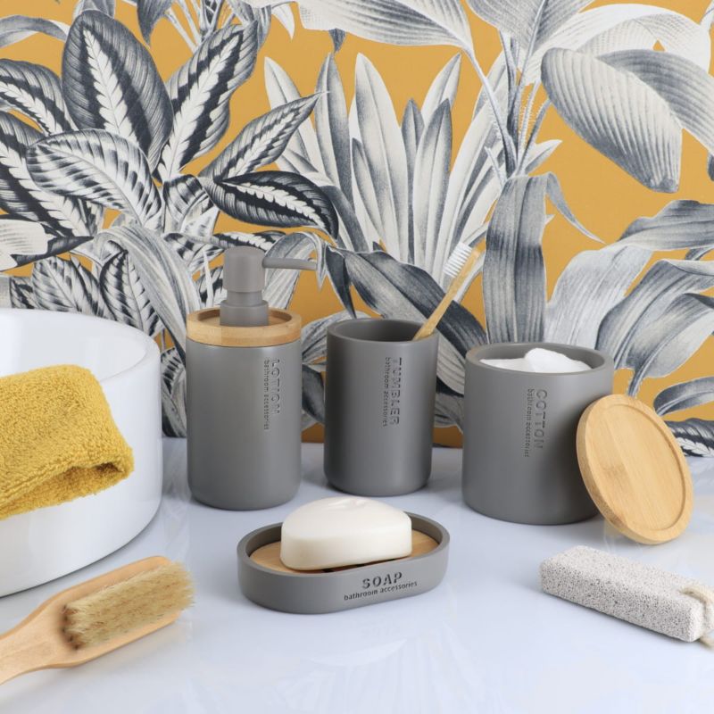 Dozownik na mydło Loudis Grey TENDANCE szary bambusowy 280 ml 1 szt.