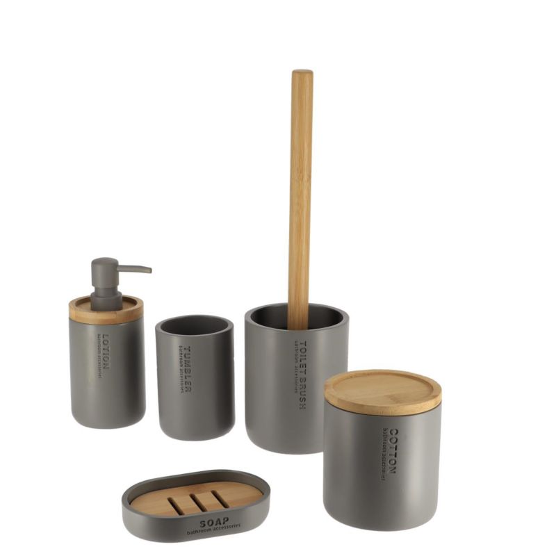 Dozownik na mydło Loudis Grey TENDANCE szary bambusowy 280 ml 1 szt.