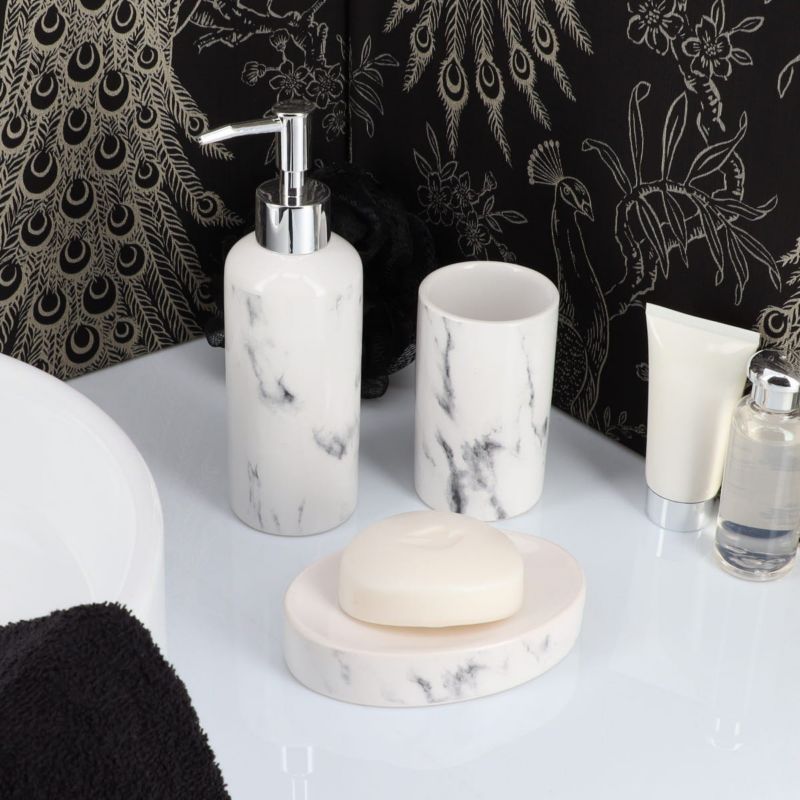 Dozownik na mydło Nardi Marble TENDANCE biały z dolomitu 260 ml 1 szt.