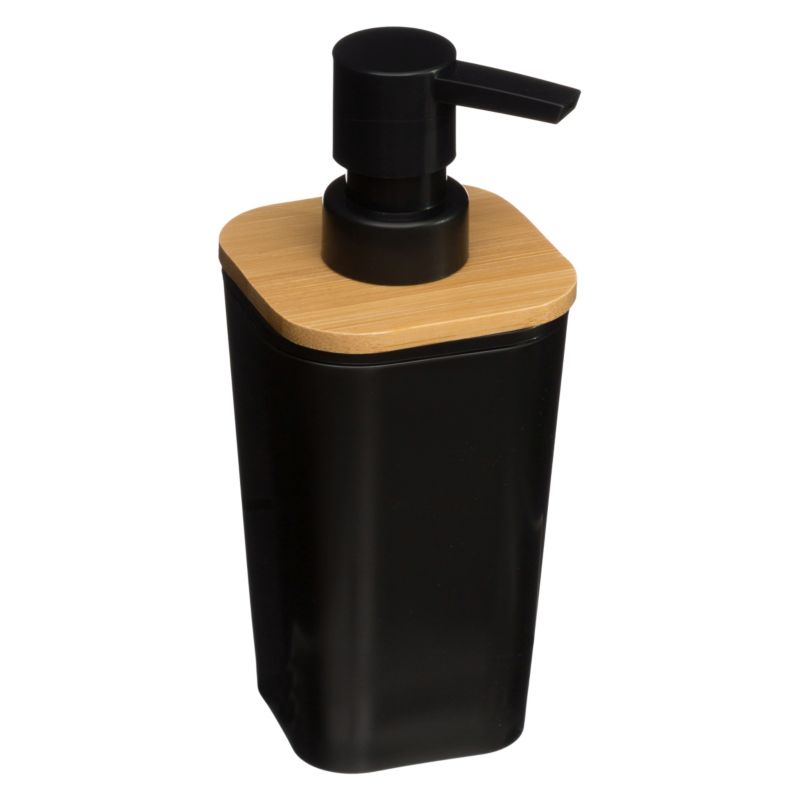 Dozownik na mydło Natureo 5five Simply Smart czarny z bambusową pokrywą 300 ml 1 szt.