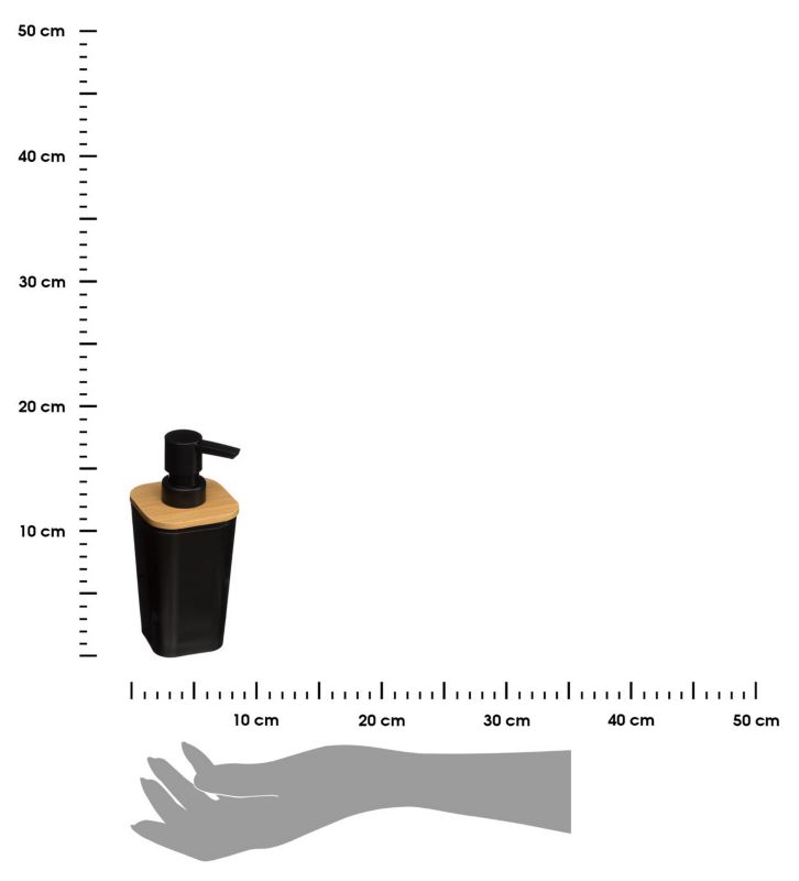 Dozownik na mydło Natureo 5five Simply Smart czarny z bambusową pokrywą 300 ml 1 szt.