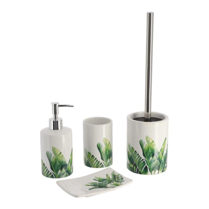 Dozownik na mydło Oasis TENDANCE biały z liśćmi 320 ml 1 szt.