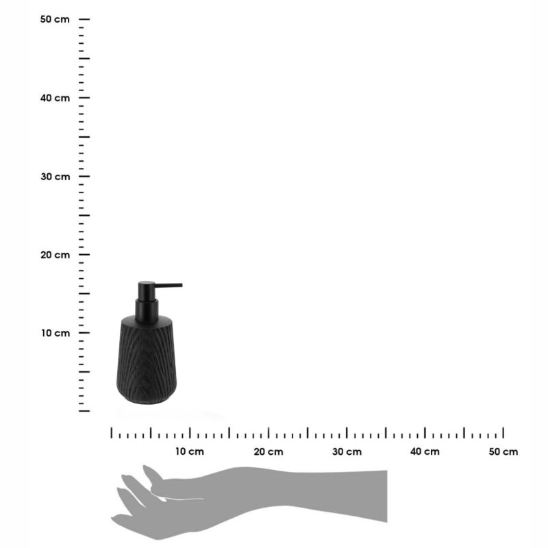 Dozownik Na Mydło Tendance Do Łazienki Czarny Imitacja Drewna 350 Ml 1 Szt.