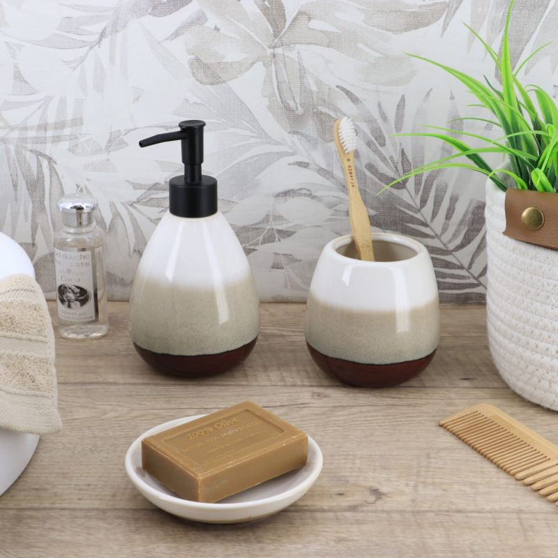 Dozownik na mydło Tricolor TENDANCE kolorowy kamionkowy 370 ml 1 szt.