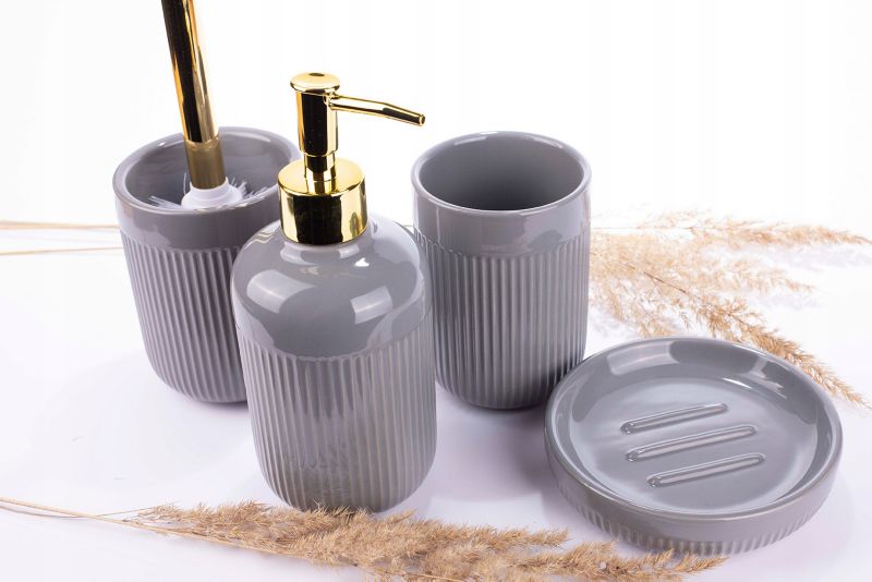 Dozownik na mydło w płynie Rodeno szary ceramiczny 1 szt.