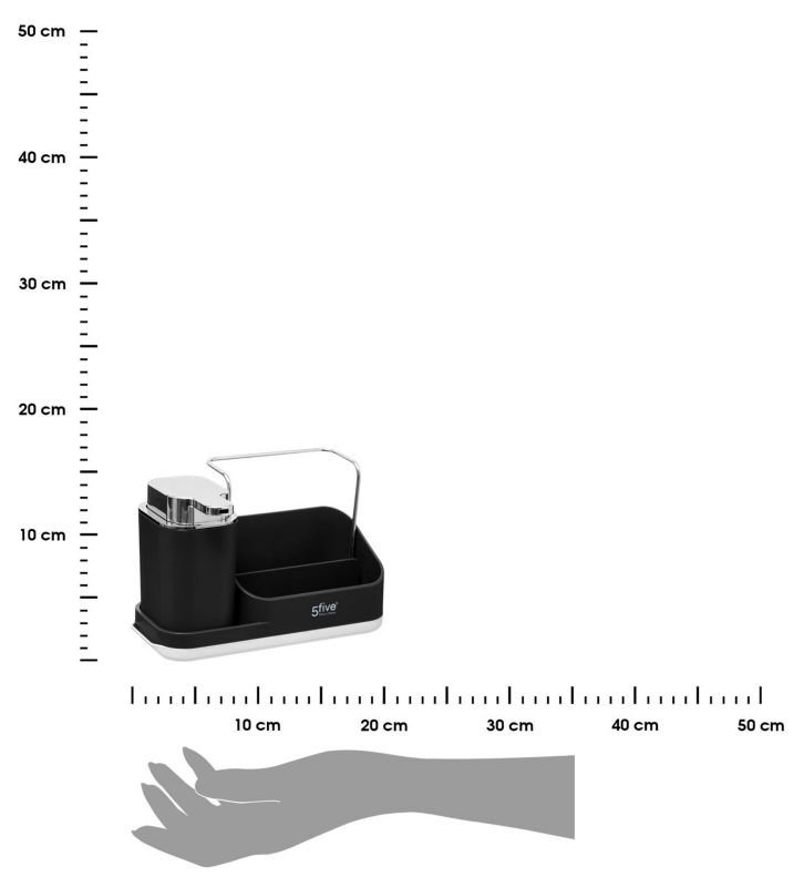 Dozownik na płyn z organizerem Utility 5Five Simply Smart czarny 21 cm 1 kpl.
