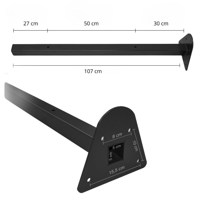 Drążek Do Huśtawki Gogarden Metalowy Czarny Dostawka Stelaża 150 Kg 1 Szt.
