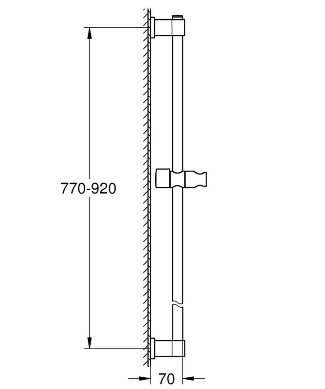 Drążek prysznicowy Grohe Vitalio Universal 90 cm chromowany z regulowanym uchwyt - 1 szt.