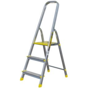 Drabina aluminiowa 3-stopniowa 120kg Bayersystem BS-DA3 domowa 1 szt.