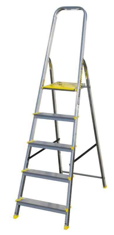Drabina aluminiowa 5-stopniowa 150kg Bayersystem BS-DA5 profesjonalna 1 szt.