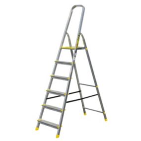 Drabina aluminiowa 6-stopniowa 150kg Bayersystem BS-DA6 profesjonalna 1 szt.