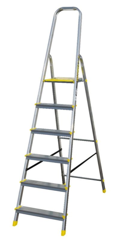 Drabina aluminiowa 6-stopniowa 150kg Bayersystem BS-DA6 profesjonalna 1 szt.