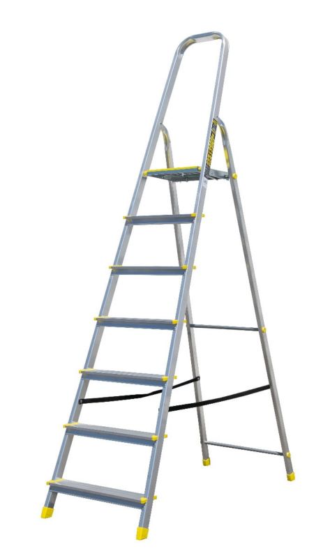 Drabina aluminiowa 7-stopniowa 120kg Bayersystem BS-DA7 domowa 1 szt.