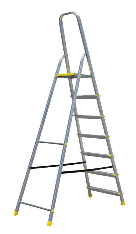 Drabina aluminiowa 7-stopniowa 120kg Bayersystem BS-DA7 domowa 1 szt.
