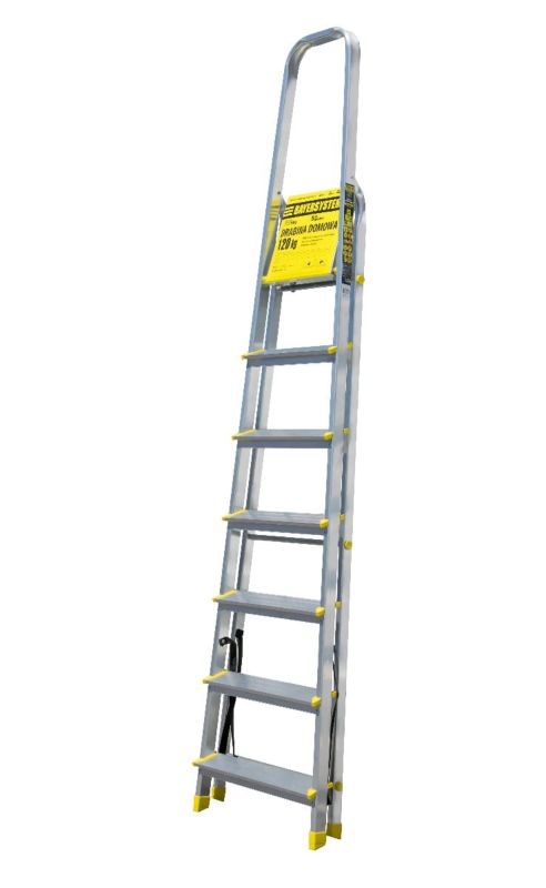 Drabina aluminiowa 7-stopniowa 120kg Bayersystem BS-DA7 domowa 1 szt.