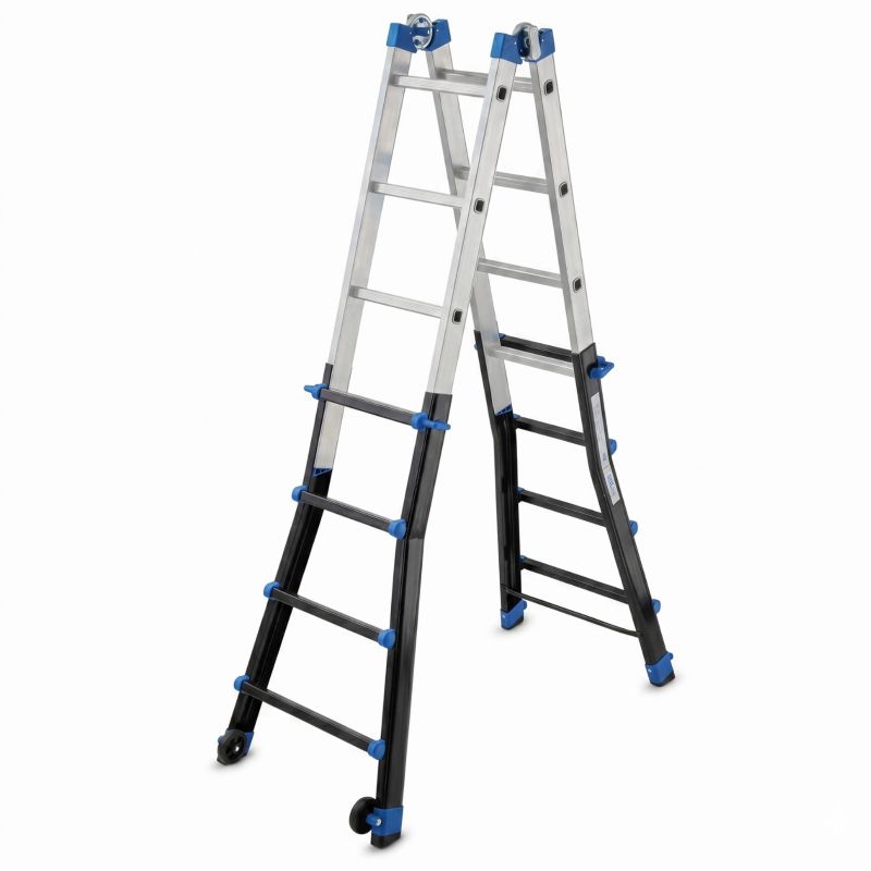 Drabina aluminiowa przegubowa teleskopowa Gierre 4x4 wielofunkcyjna na schody 150 kg 5 m EN-131 1 szt.