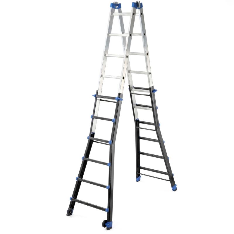 Drabina aluminiowa przegubowa teleskopowa Gierre 6x6 wielofunkcyjna na schody 150 kg 7 m EN-131