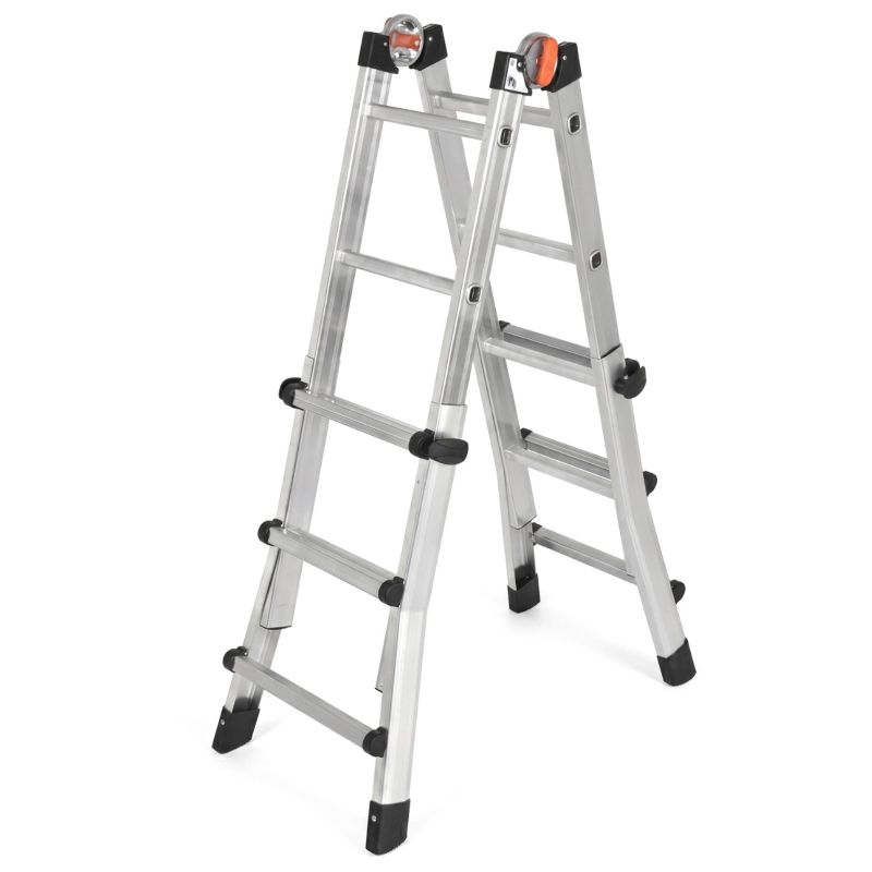 Drabina aluminiowa teleskopowa 4,2m GIERRE 3x4 na schody przegubowa 150 kg 1 szt.