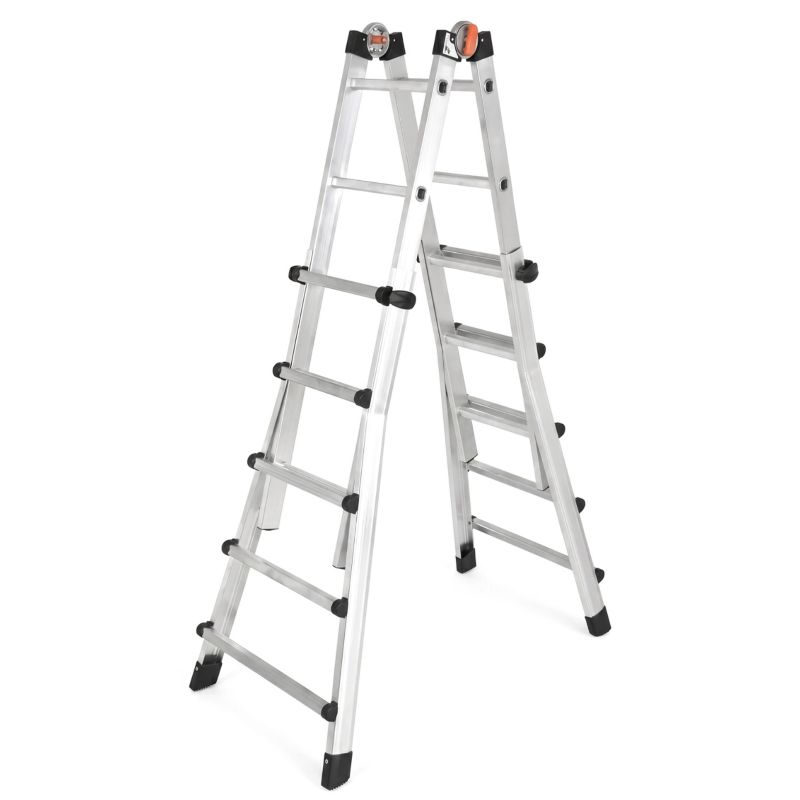 Drabina aluminiowa teleskopowa 5,7 m GIERRE 5x5 na schody przegubowa 150 kg 1 szt.