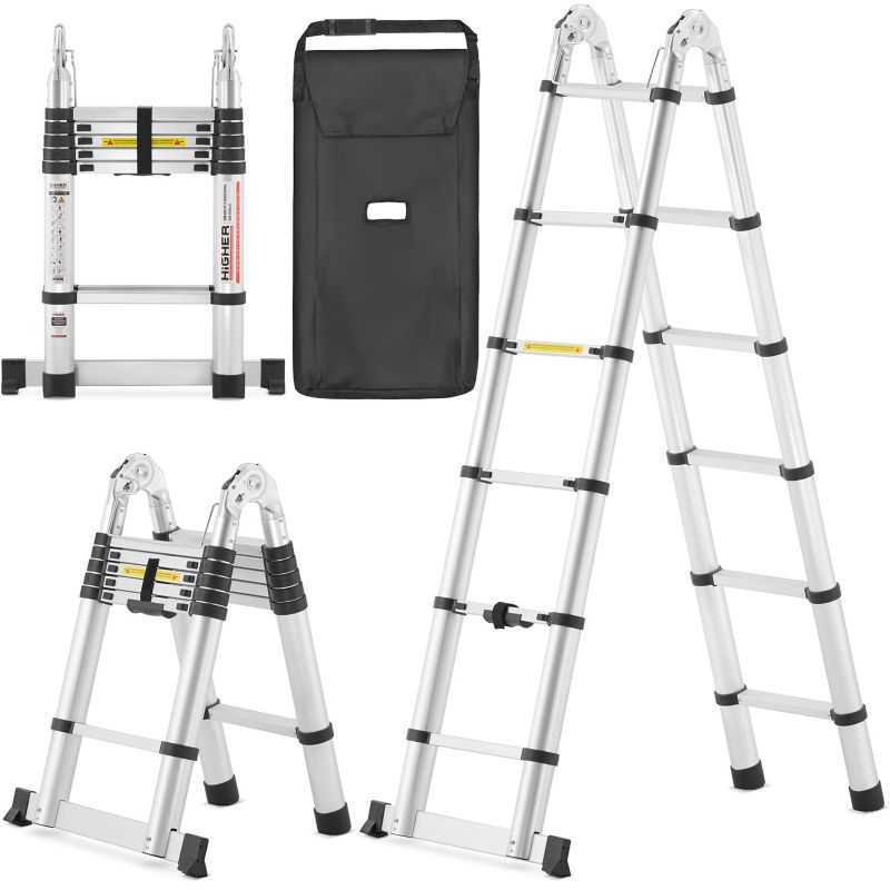 Drabina aluminiowa teleskopowa dwustronna HIGHER 380cm