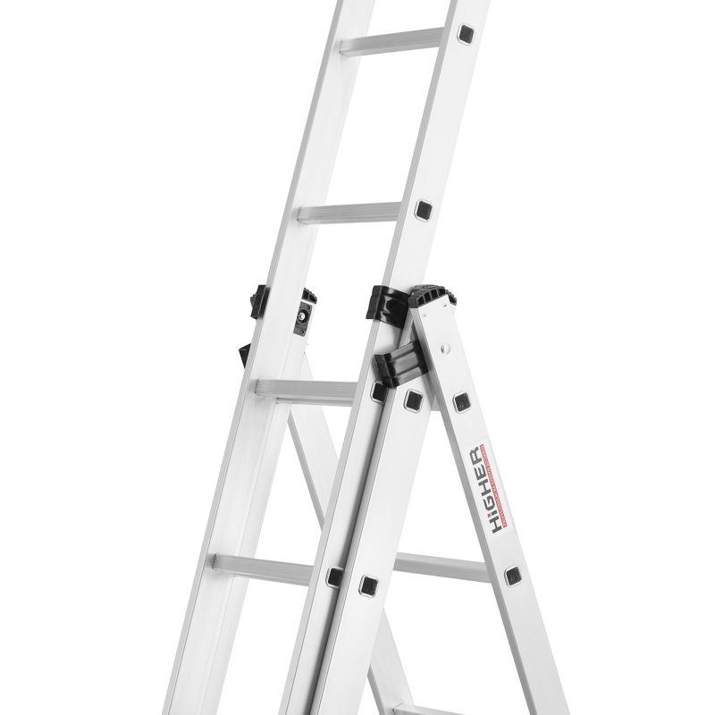 Drabina aluminiowa wielofunkcyjna z opcją ustawienia na schodach 3x11 HIGHER ML-611 + hak 1szt.