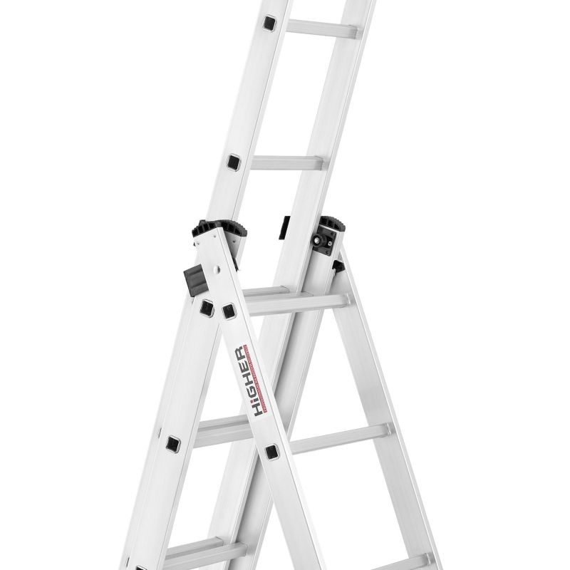 Drabina aluminiowa wielofunkcyjna z opcją ustawienia na schodach 3x11 HIGHER ML-611 + hak 1szt.