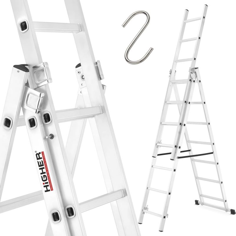 Drabina aluminiowa z opcją na schody 3x7 HIGHER 4,25m Home 150kg 1 szt
