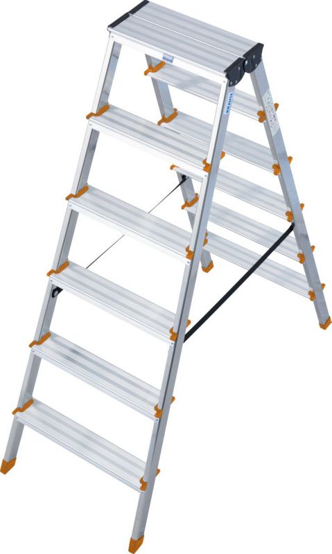 Drabina dwustronna ze stopniami KRAUSE Dopplo 2x6 pomarańczowa 1 szt.