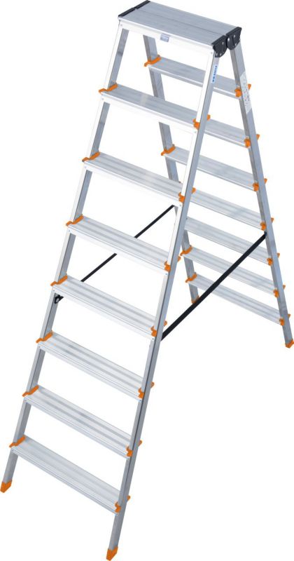 Drabina dwustronna ze stopniami KRAUSE Dopplo 2x8 pomarańczowa 1 szt.