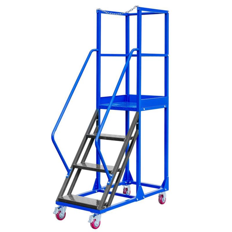 Drabina magazynowa Mega-M STANDARD 4-stopniowa przejezdna podest jezdny z platformą 100 cm 1szt.