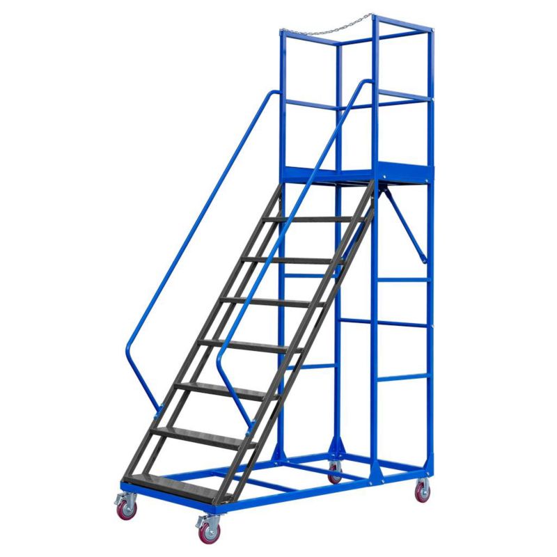 Drabina magazynowa podest jezdny Mega-M STANDARD 200 cm 8 stopni + podest 1szt.