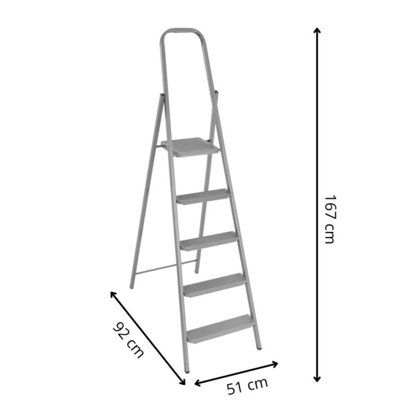 Drabina składana, wielofunkcyjna Springos wys.167 cm schodki stalowe 5-stopniowe do 150kg 1 szt.