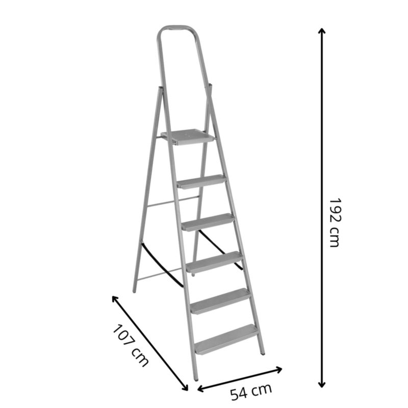 Drabina składana, wielofunkcyjna Springos wys.192 cm schodki stalowe 6-stopniowe do 150kg 1szt.