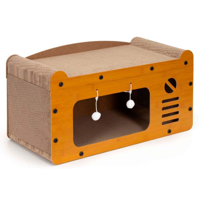 Drapak dla kota Springos 56x27,5x30 cm kartonowy z legowiskiem  1 szt.