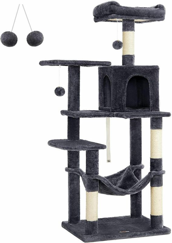 Drapak Songmics wieża dla kota dymny szary 143 cm 1 szt.