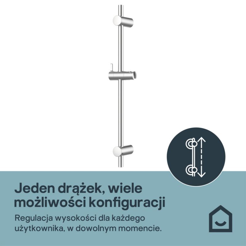 Drążek prysznicowy GoodHome Maza chrom