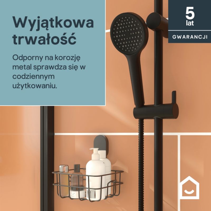 Drążek prysznicowy GoodHome Maza czarny