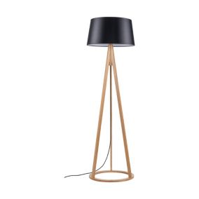Drewniana Lampa Podłogowa SPOT Light 1xE27 Max.60W Dąb Olejowany FSC z Czarną Tkaniną, Polski Producent, 1 szt.