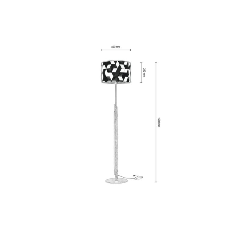 Drewniana Lampa Podłogowa SPOT Light 1xE27 Max.60W Dąb Olejowany FSC z Wielokolorowym Abażurem, Polski Producent, 1 szt.