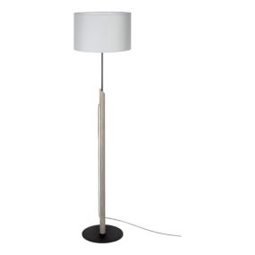 Drewniana Lampa Podłogowa SPOT Light 1xE27 Max.60W Drewno Sosnowe Szare FSC z Szarym Abażurem, Polski Producent, 1 szt.