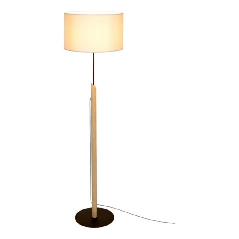 Drewniana Lampa Podłogowa SPOT Light 1xE27 Max.60W Drewno Sosnowe Szare FSC z Szarym Abażurem, Polski Producent, 1 szt.
