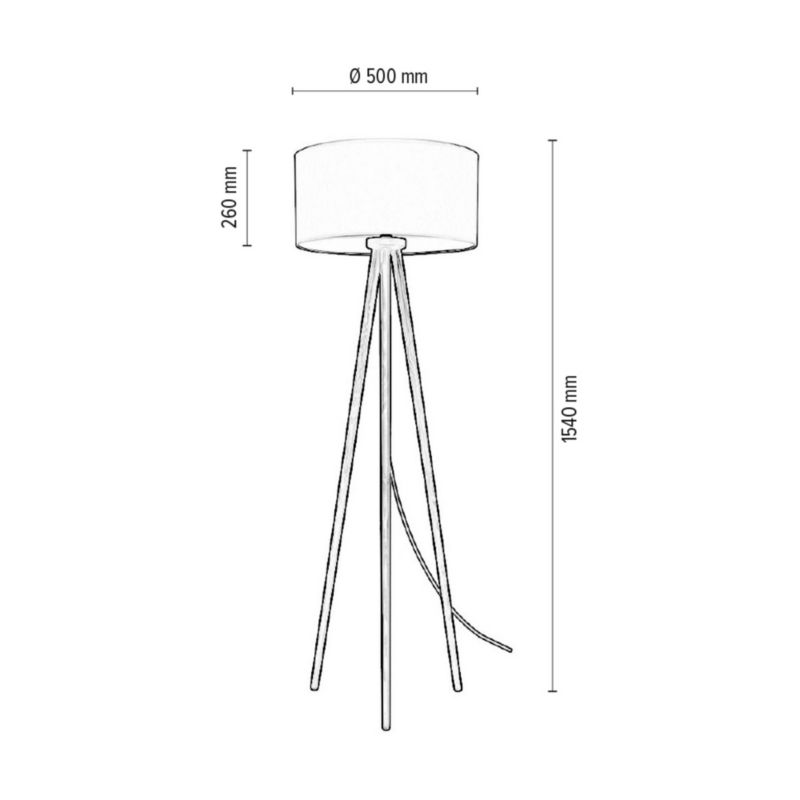 Drewniana Lampa Podłogowa SPOT Light  1xE27 Max.60W Sosna Szara FSC z Beżową Tkaniną, Polski Producent, 1 szt.