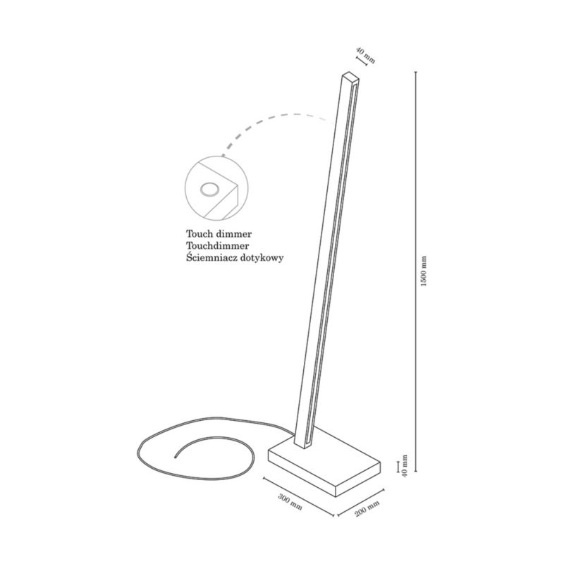 Drewniana Lampa Podłogowa SPOT Light 1xLED 22W Drewno Bukowe Białe FSC Ściemniacz Dotykowy Polski Producent 1 szt.