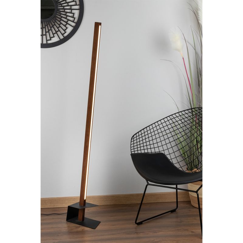 Drewniana Lampa Podłogowa SPOT Light 1xLED 24V Zintegrowany 18W Drewno Sosnowe Orzechowe FSC Ściemniacz Dotykowy, 1 szt.