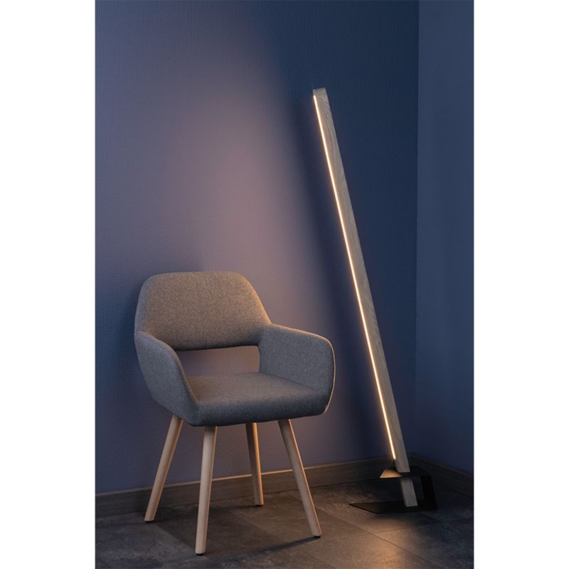 Drewniana Lampa Podłogowa SPOT Light 1xLED 24V Zintegrowany, 18W Drewno Sosnowe Szare FSC, Ściemniacz Dotykowy, 1 szt.