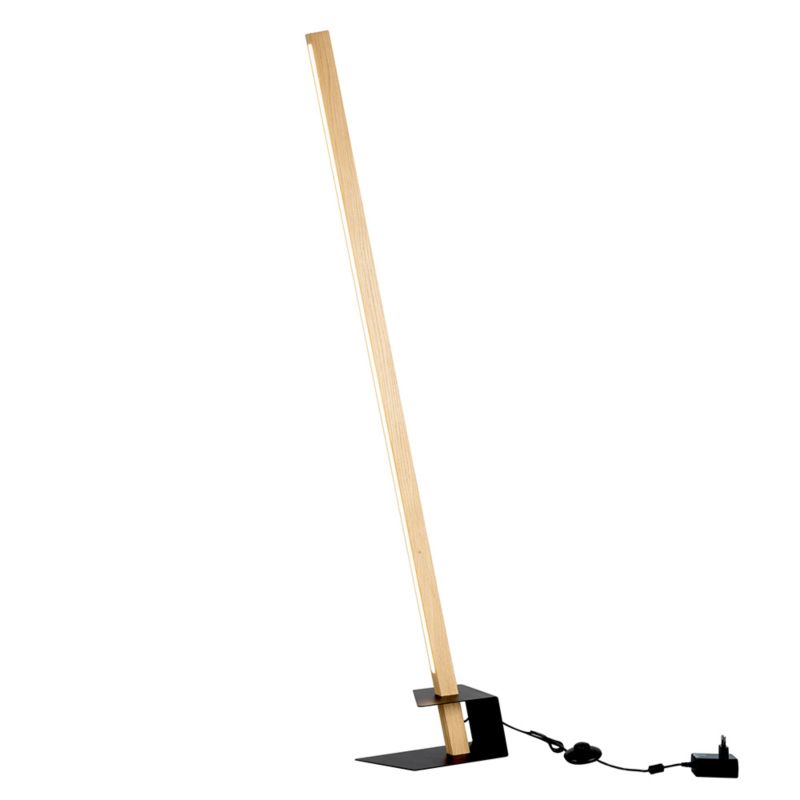 Drewniana Lampa Podłogowa SPOT Light 1xLED 24V Zintegrowany 19W Dąb Olejowany FSC z Akcentem Czerni, 1 szt.