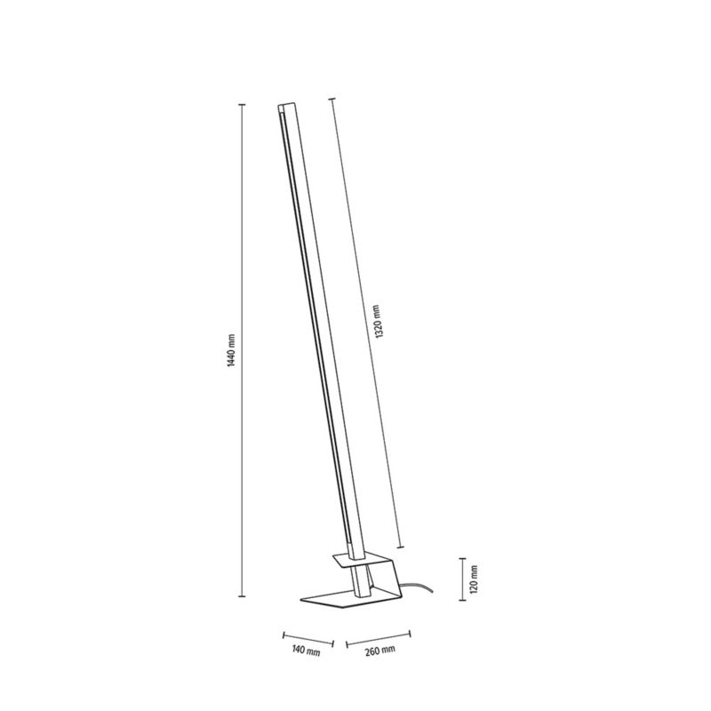 Drewniana Lampa Podłogowa SPOT Light 1xLED 24V Zintegrowany 19W Dąb Olejowany FSC z Akcentem Czerni, 1 szt.