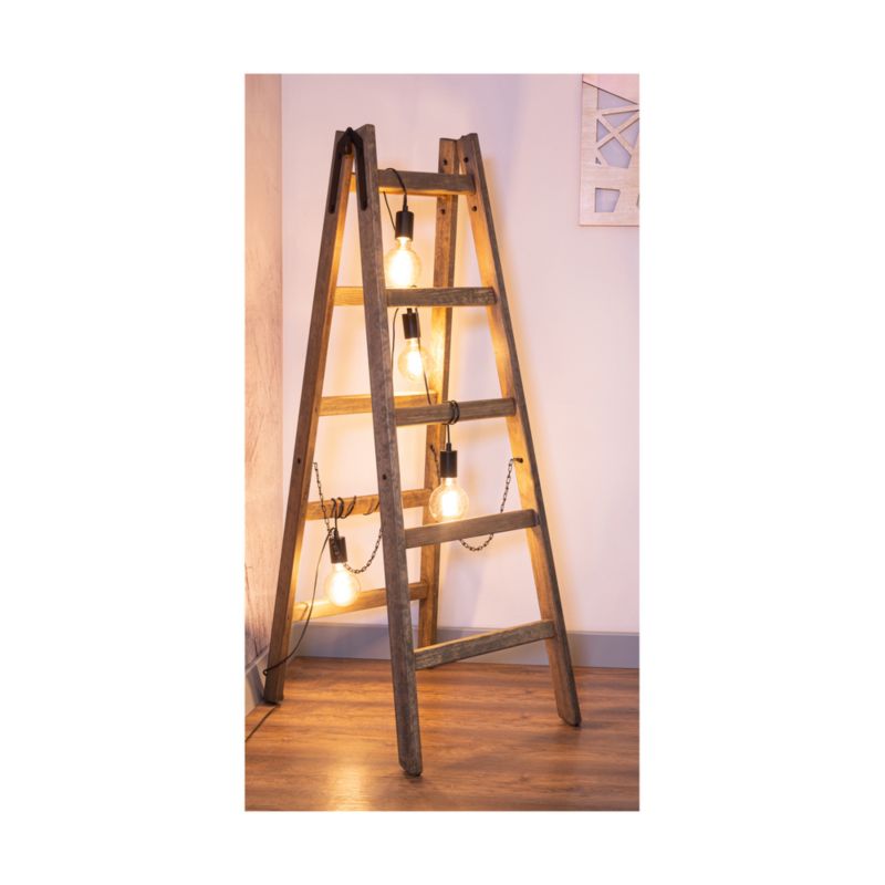 Drewniana Lampa Podłogowa SPOT Light 4xE27 Max.15W LED Drewno Sosnowe FSC w Kolorze Orzecha, Polski Producent, 1 szt.