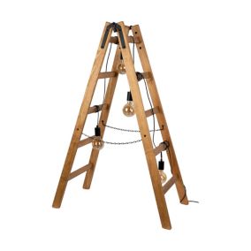 Drewniana Lampa Podłogowa SPOT Light 4xE27 Max.15W LED Drewno Sosnowe FSC z Akcentem Czerni, Polski Producent, 1 szt.