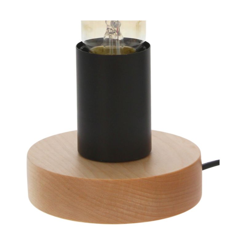 Drewniana Lampa Stołowa SPOT Light  1xE27 25W Naturalna Brzoza FSC z Akcentem Czerni, Polski Producent, 1 szt.